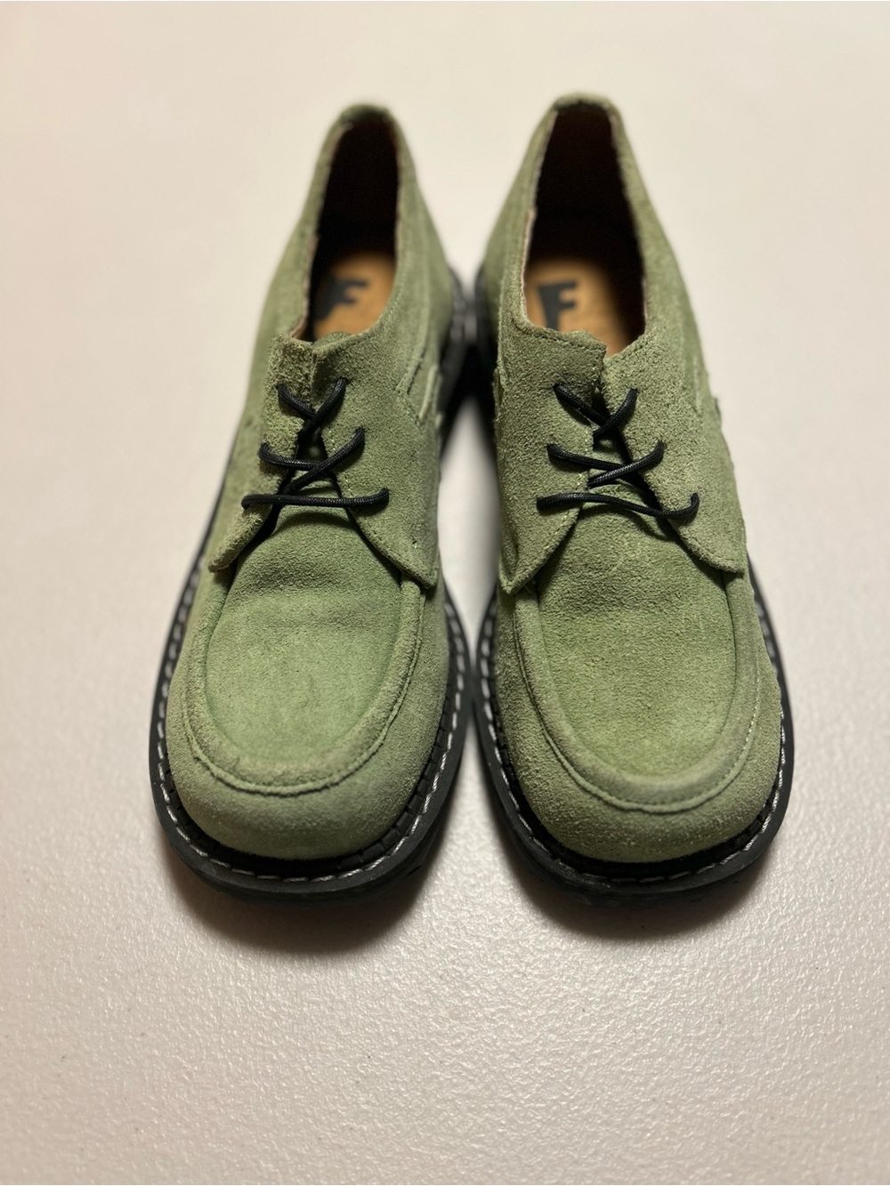 John Fluevog Leather and Suede Platform Shoes - Size 7 - Very Rare